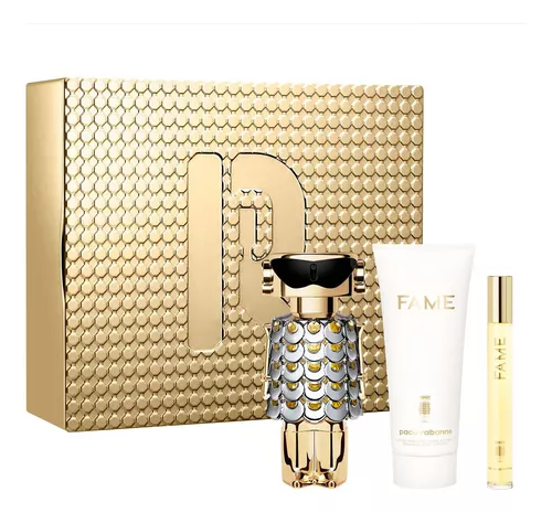 COFFRET FAME PACO RABANNE FEMININO EAU DE PARFUM 80ML+EAU DE PARFUM 10ML+LOÇÃO HIDRATANTE CORPORAL 100ML