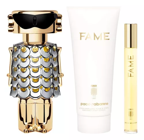 COFFRET FAME PACO RABANNE FEMININO EAU DE PARFUM 80ML+EAU DE PARFUM 10ML+LOÇÃO HIDRATANTE CORPORAL 100ML - Imagem 2