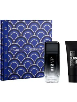 COFFRET KIT PERFUME 212 VIP BLACK MASCULINO EAU DE PARFUM E GEL DE BANHO