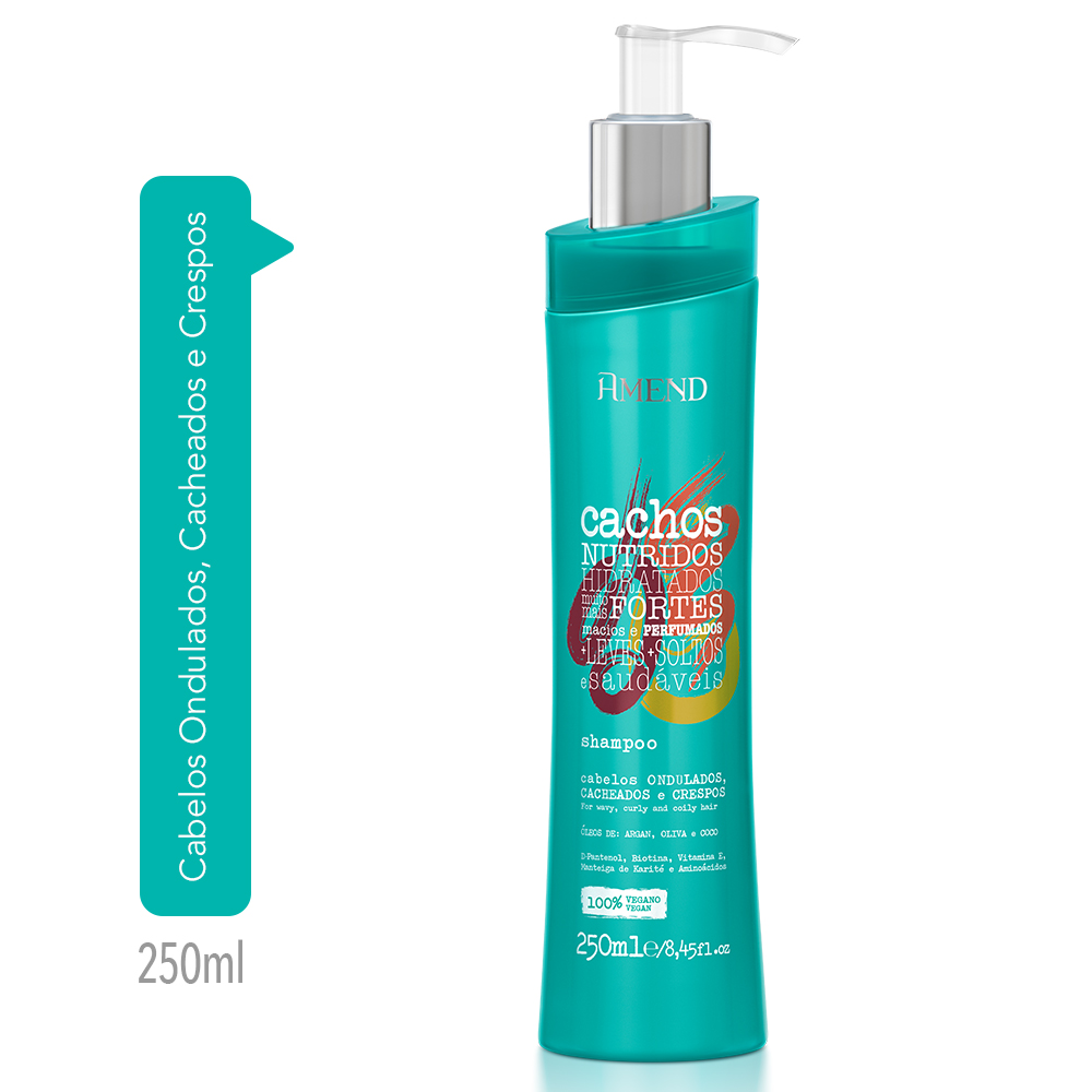 SHAMPOO PARA CABELOS CACHEADOS AMEND CACHOS 250ML - Imagem 2