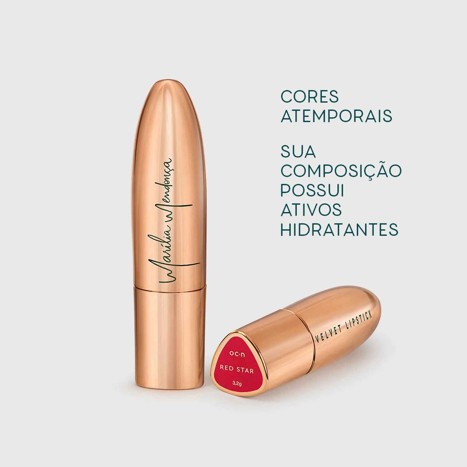 BATOM VERMELHO MARILIA MENDONÇA BY OCEANE-VELVET LIPSTICK RED STAR 3,2G - Imagem 3