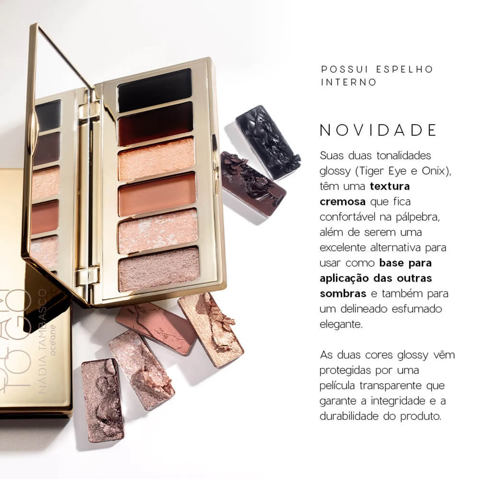 PALETA DE SOMBRAS - GLAM TO GO PALETTE NADIA TAMBASCO BY OCEANE 9,5G - Imagem 3