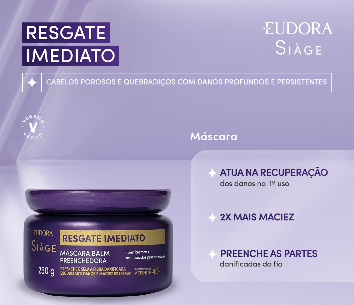 MÁSCARA BALM PREENCHEDORA SIÀGE RESGATE IMEDIATO 250G - EUDORA - Imagem 2