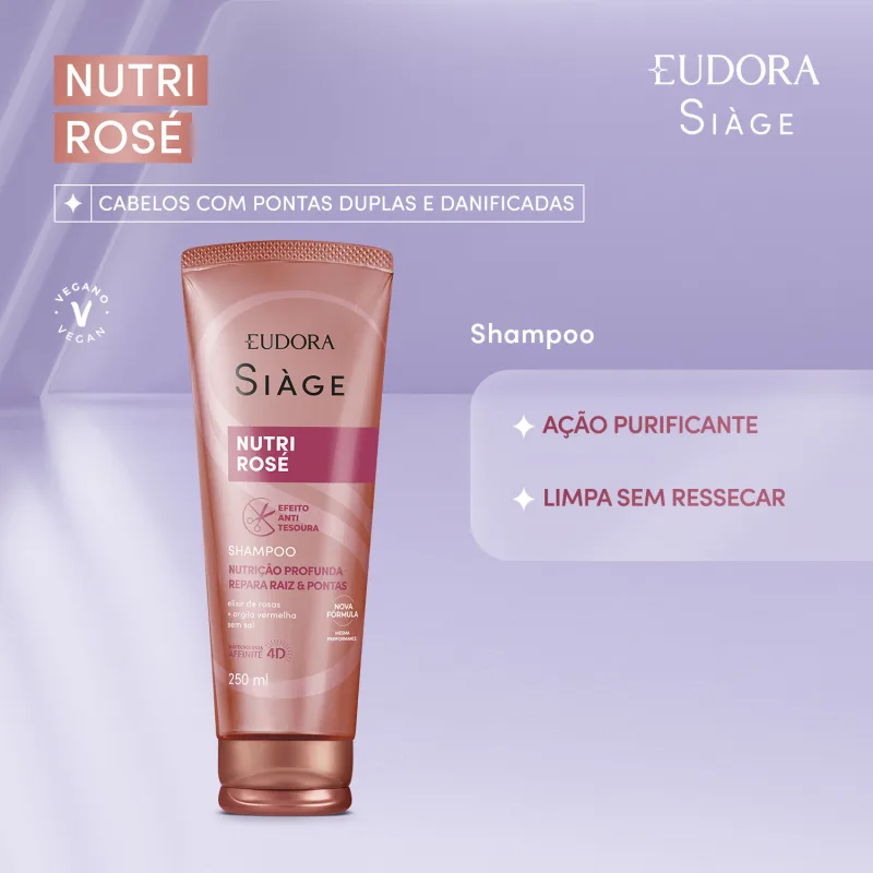 SHAMPOO SIÀGE NUTRI ROSÉ 250ML EUDORA - Imagem 2