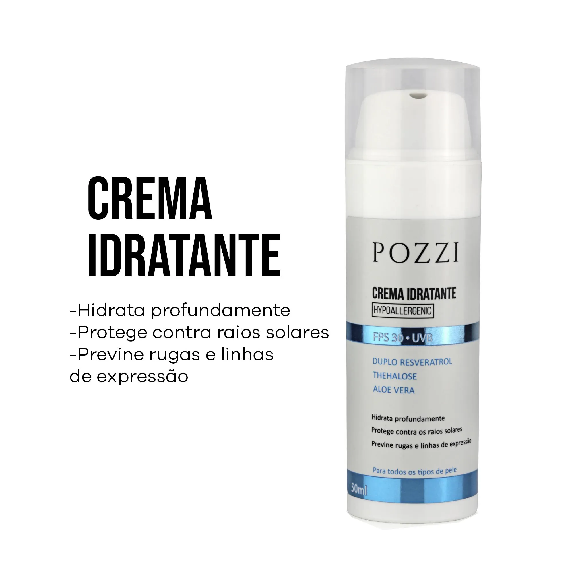 CREME HIDRATANTE FACIAL FPS 30 - HIPOALERGÊNICO